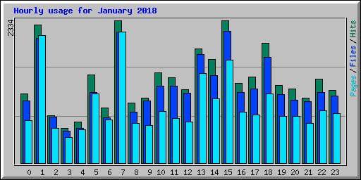 Hourly usage for January 2018