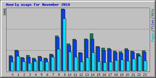 Hourly usage for November 2019