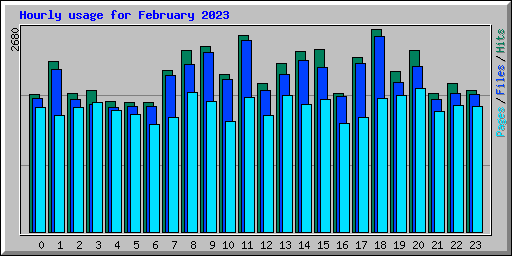 Hourly usage for February 2023